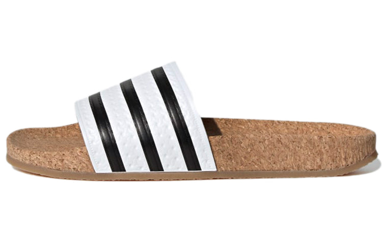 (WMNS) adidas Adilette Cork 'White Black' BA7210