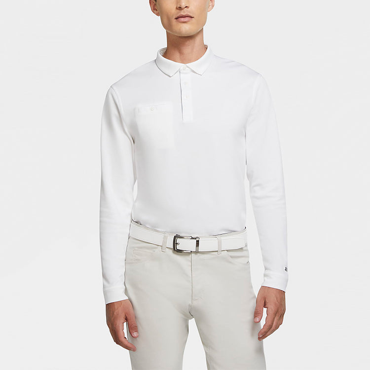 Nike Dri-FIT Player Golf lapel Long Sleeves Polo Shirt White CK5908-100