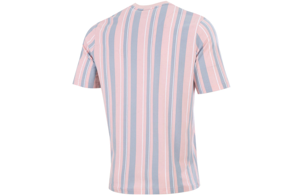PUMA Stripe Round Neck Casual Sports Short Sleeve Pink Red 533203-61