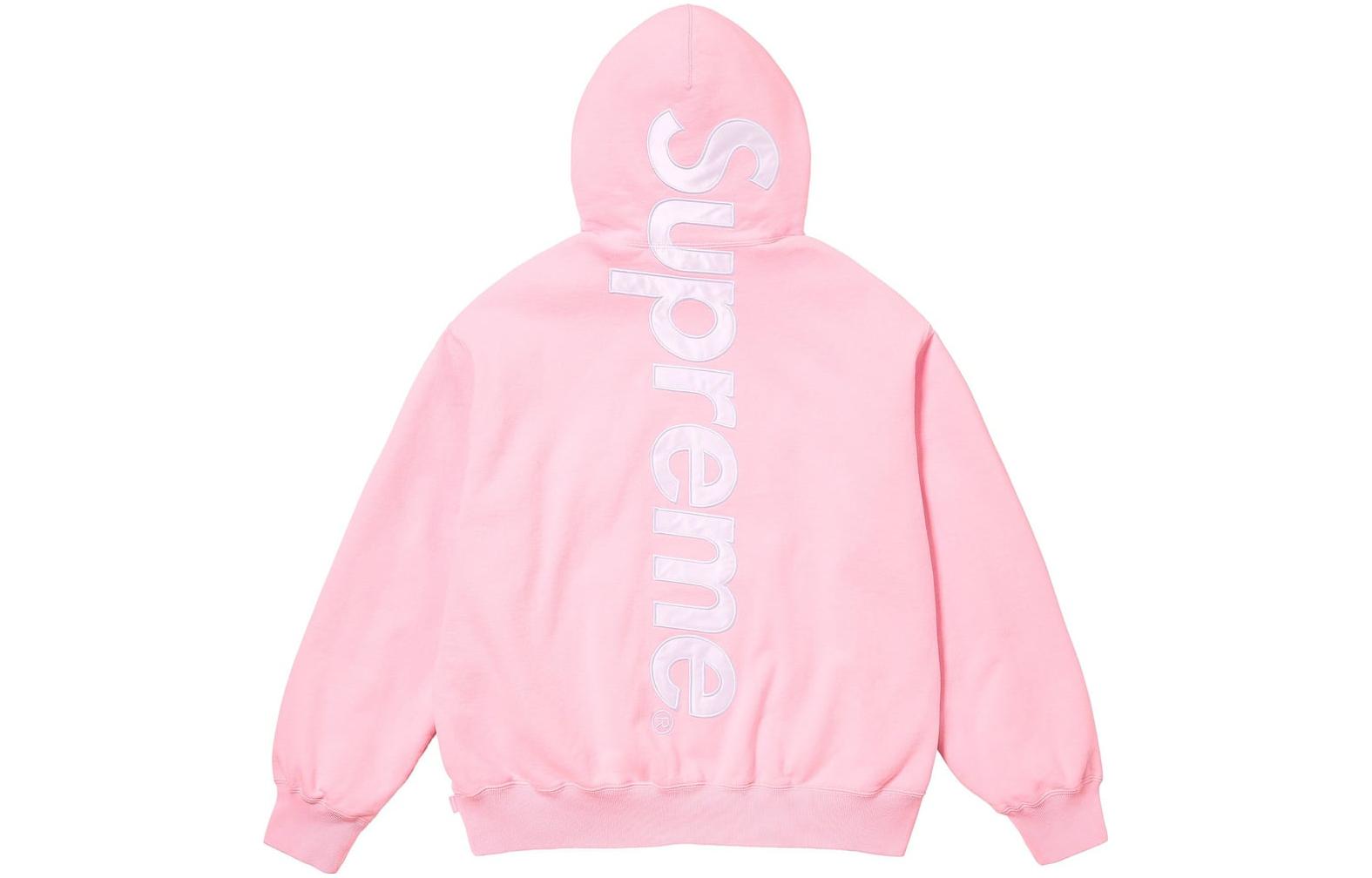 Supreme FW23 Week8 Satin Appliqu Hoodie 'Pink' SUP-FW23-148