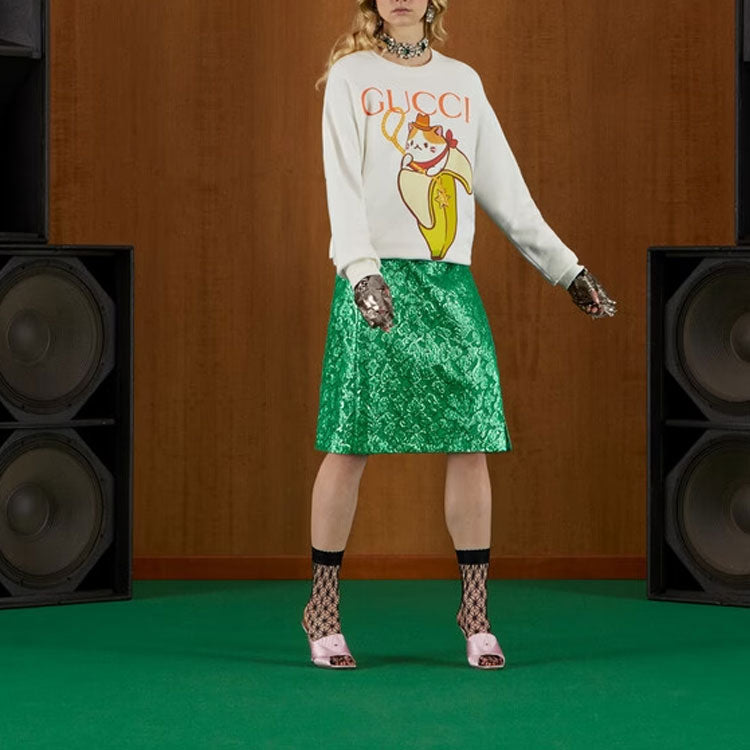 (WMNS) Gucci x Bananya Cotton Sweatshirt 'White' 617964-XJEGP-9095