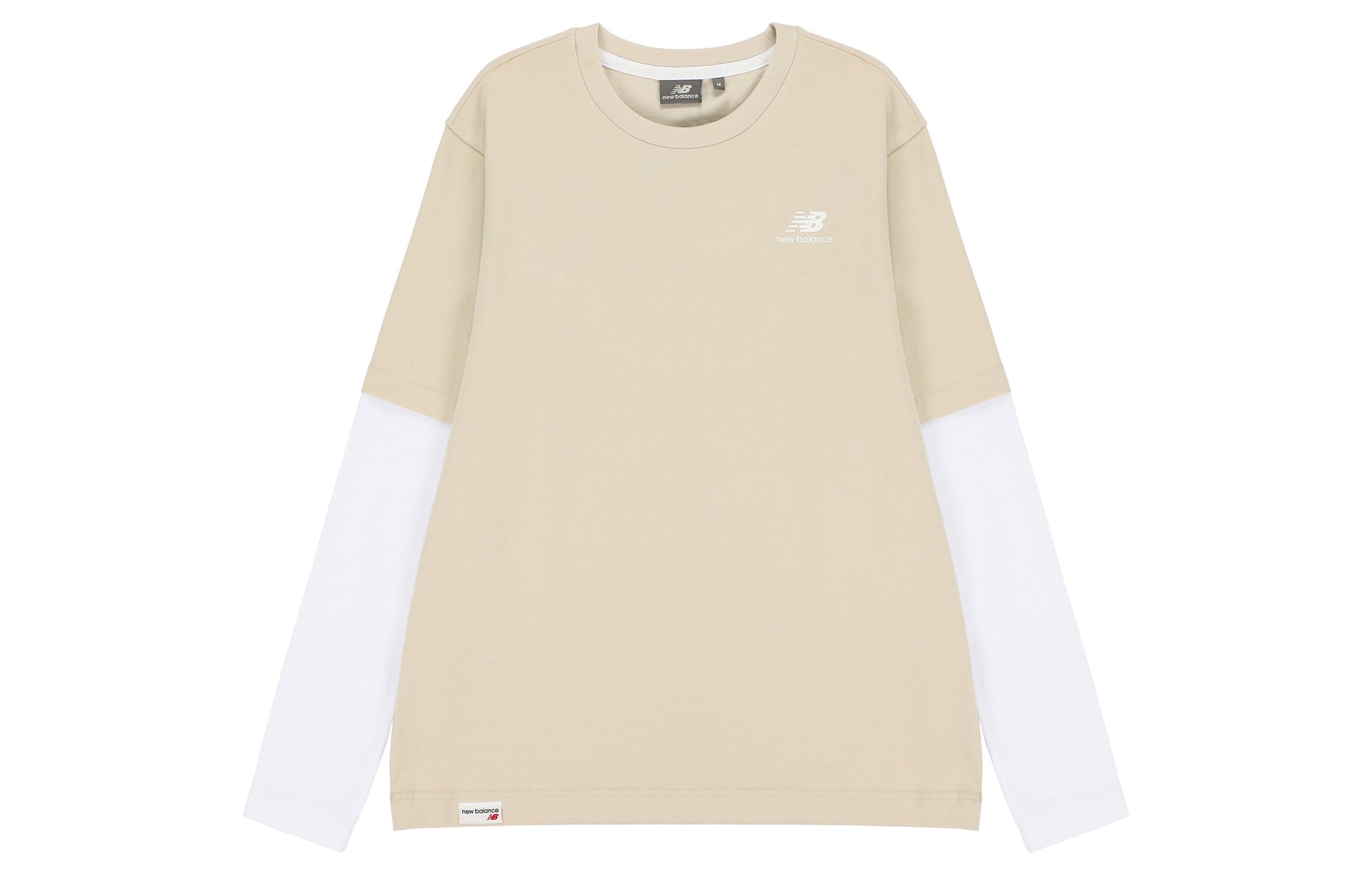 New Balance Contrasting Colors Sports Round Neck Pullover Apricot Color T-Shirt 5DC16063-BEI