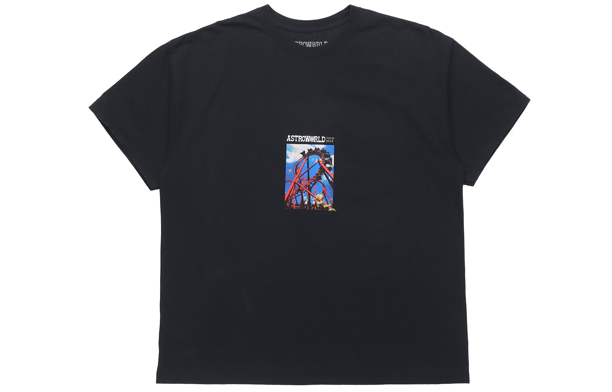 Travis Scott Unisex Cactus Jack Astroworld Printing Round-neck Tee Black TC-50