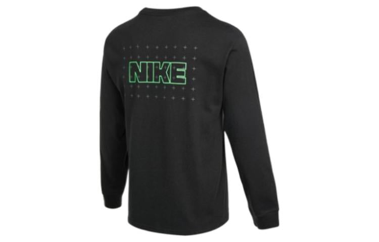 Men's Nike Logo Casual Round Neck Long Sleeves Pullover Black DM6946-010