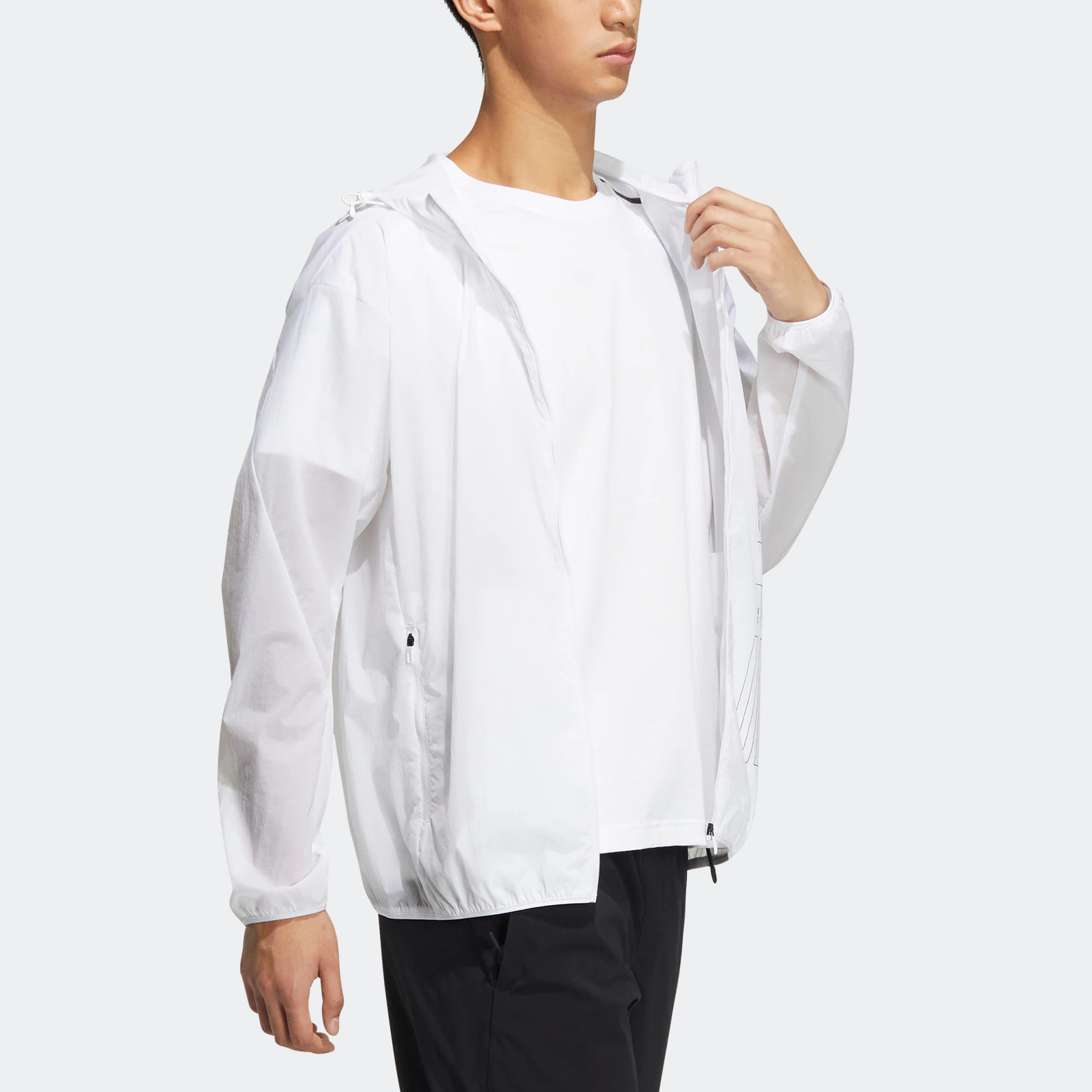 adidas Th Lite Wvjk Solid Color Sports Hooded Jacket White HE9917
