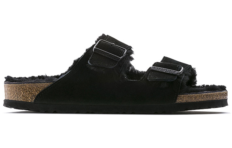 (WMNS) Birkenstock Arizona Fleece Lined Shoe Version Black Unisex 752663