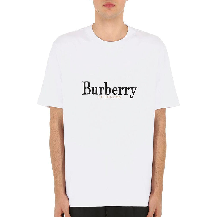 Burberry Logo Short Sleeve Unisex White 80078301