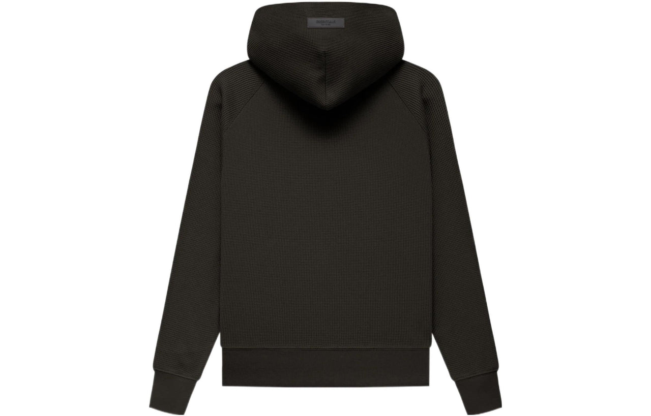 (GS) Fear of God Essentials FW22 Henley Hoodie 'Off Black' FOG-FW22-435