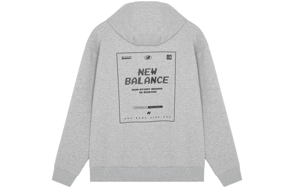 New Balance Logo Printing Sports Pullover Couple Style Gray 5CC18043-GR
