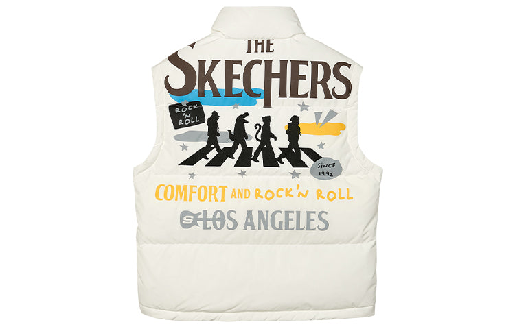 (WMNS) Skechers Graphic Vest 'White Black Yellow Blue' L421W006-0074