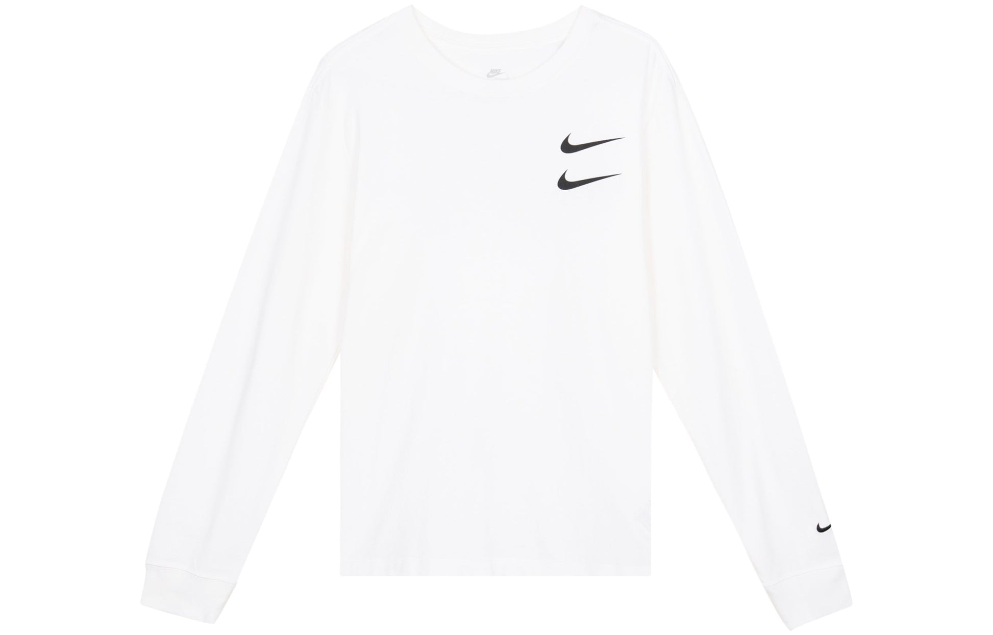 Nike MENS Swoosh Casual Sports Double-Hook Crew-neck Long Sleeve White DB6156-100
