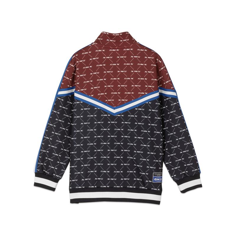 (GS) Skechers Letter Print Long Sleeve Jacket 'Black White Burgundy' L121B049