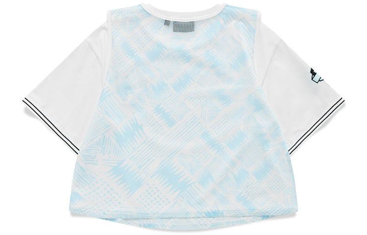 FILA FUSION Logo Printing Design Double Layer Sports Loose Short Sleeve White T11W125101F-LB