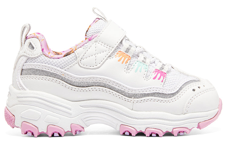 (GS) Skechers D'Lites Strap Memory Foam Running Shoes 'White Pink' 302575N-WMLT