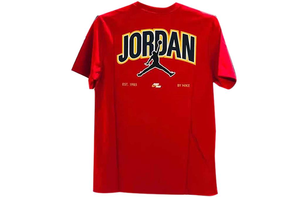 Air Jordan Gfx Ss Crew Large Logo Alphabet Printing Sports Solid Color Round Neck Short Sleeve Red DM3218-687