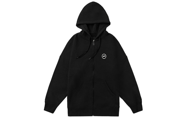 Vans Pure Cotton hooded Zipper Couple Style Black VN0A48ADBLK