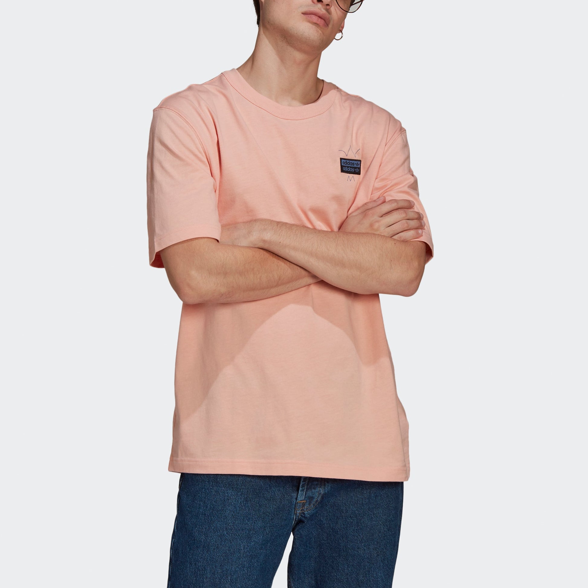 adidas originals Abstract Og Tee Printing Sports Short Sleeve Pink Gray GN3282