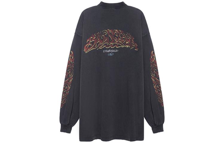 Balenciaga Offshore Long Sleeve T-shirt Oversized 'Black Faded' 739027TPVM81568