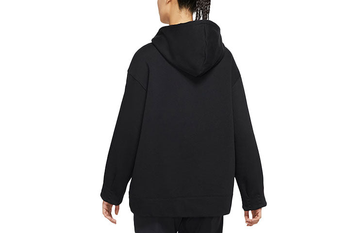 (WMNS) Nike Sportswear Loose Fleece Hoodie 'Black' DO7409-010