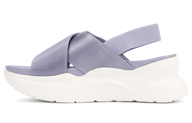 (WMNS) UGG La Breeze Open Toe Thick Sole Sports Sandals White Purple 'Black White' 1117354-JGL