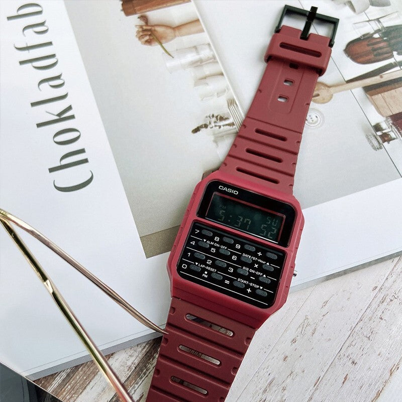 CASIO Quartz Waterproof Sports Unisex Mens Dark Red Digital CA-53WF-4B