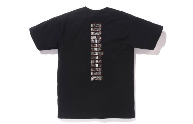 Men's BAPE Forest Pattern Short Sleeve Black 0ZXTEM110070C