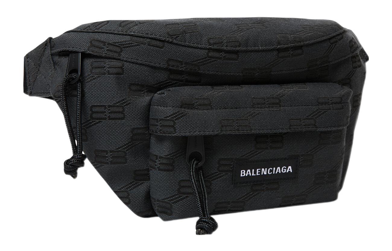 Balenciaga Signature Medium Beltpack Bb Monogram Jacquard Canvas 'Black' 713042210HH1061