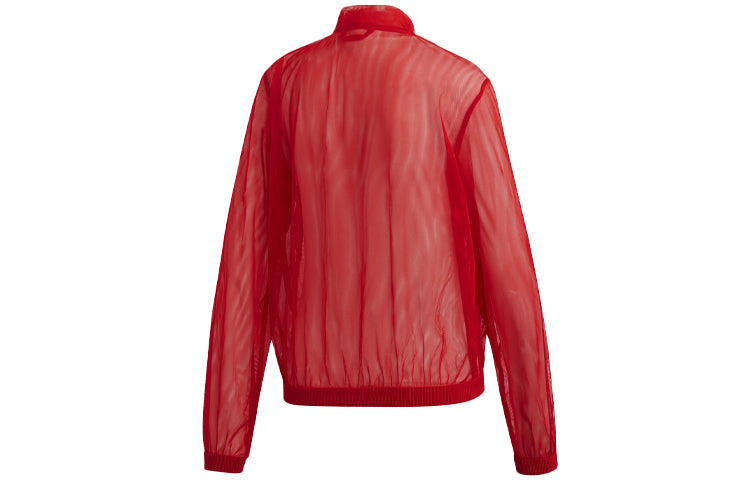 (WMNS) adidas Track Top Transparent Sports Jacket Red DW3890