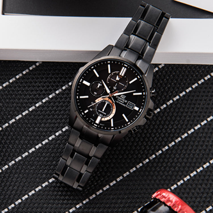 CASIO Waterproof Sports EDIFICE Solar Powered Sapphire Crystal Quartz Shockproof Mens Black Analog EFB-560SBC-1AVUPR