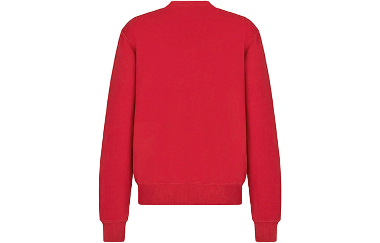 Men's DIOR x Kenny Scharf Crossover SS22 TIGER Printing Round Neck Long Sleeves Red 213J645A0531-C303