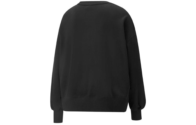 (WMNS) PUMA Classics Logo Embroidery Round-Neck SweatshirtBlack 535327-01