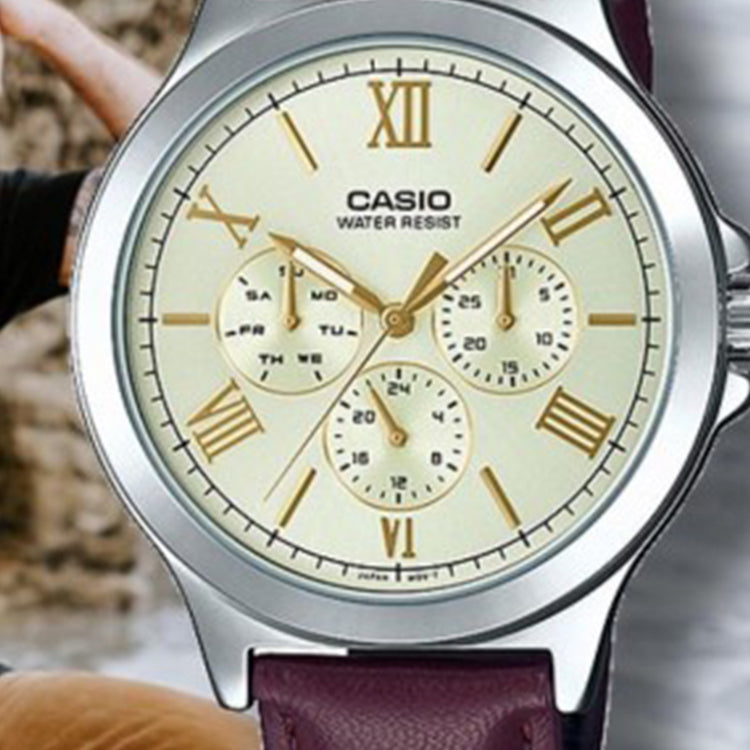 Casio Dress Analog Watch 'Brown Champagne Gold' MTP-V300L-9A
