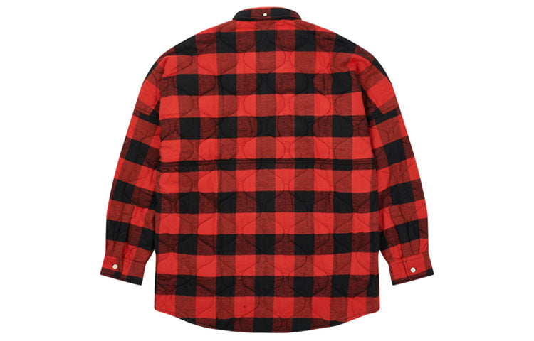 PALACE Plaid Quilted Shirt Jacket Unisex Red PAL-FW20-115