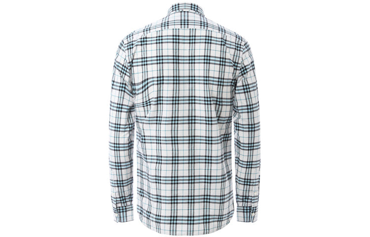 Men's Burberry Plaid Long Sleeves Shirt Blue Gray 80250061