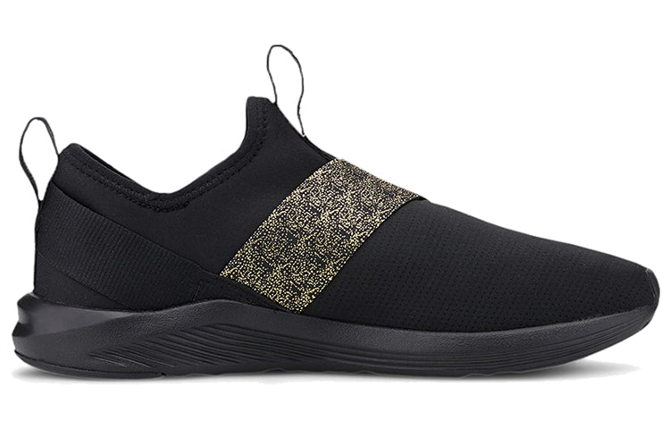 (WMNS) PUMA Prowl Slip-on Metallic Low-top Running Shoes Black 194116-02