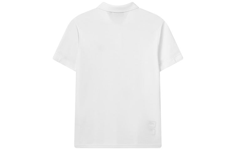 FILA Logo Pattern Causual Sports Ventilate Polo Male White F11M128124F-WT