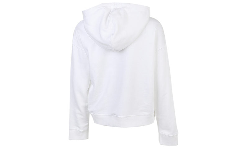(WMNS) adidas NEO Logo Hoodie 'White Black' GU6130