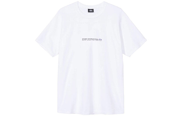 Stussy Fire Palm Tee Pattern Short Sleeve Unisex White 1904428-WHITE