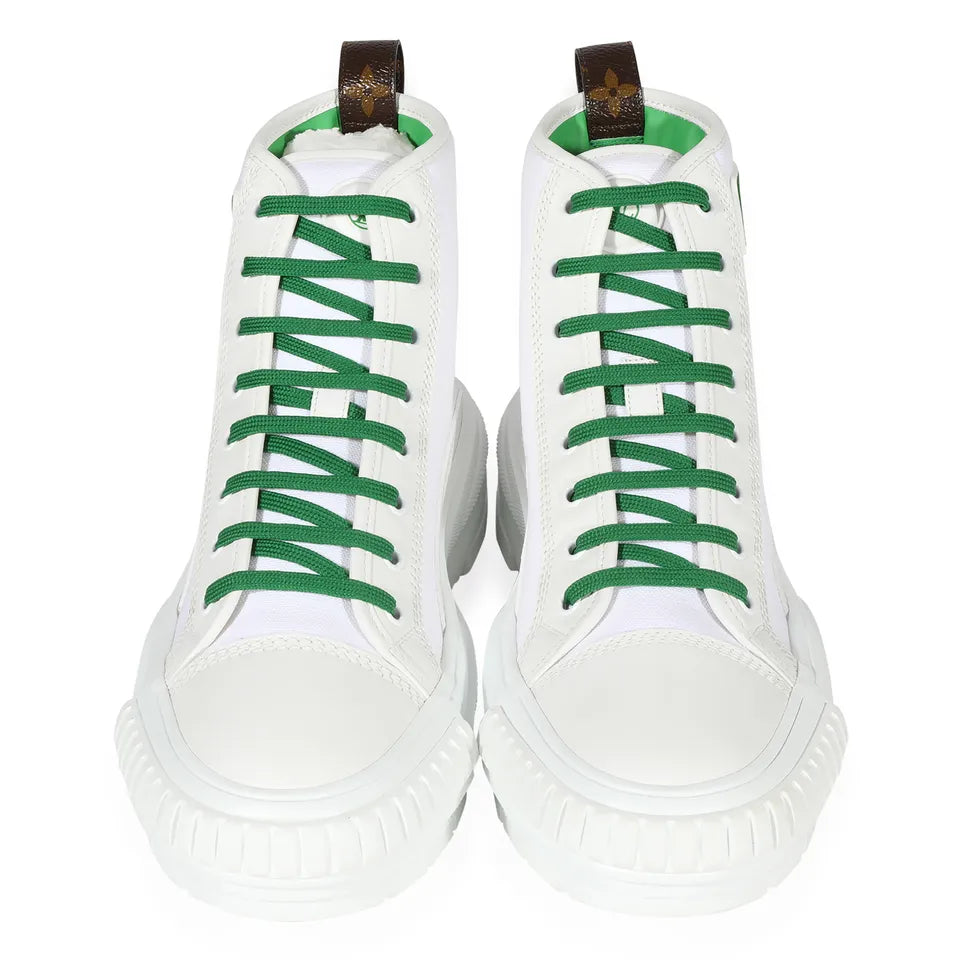 (WMNS) LOUIS VUITTON Square Suede Ankle Boots 'White Green' 1A940T