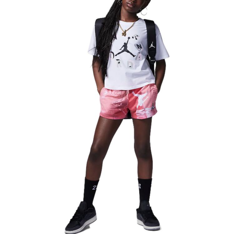 (GS) Air Jordan Essentials New Wave Printed Shorts 'Pink' FQ0744-679