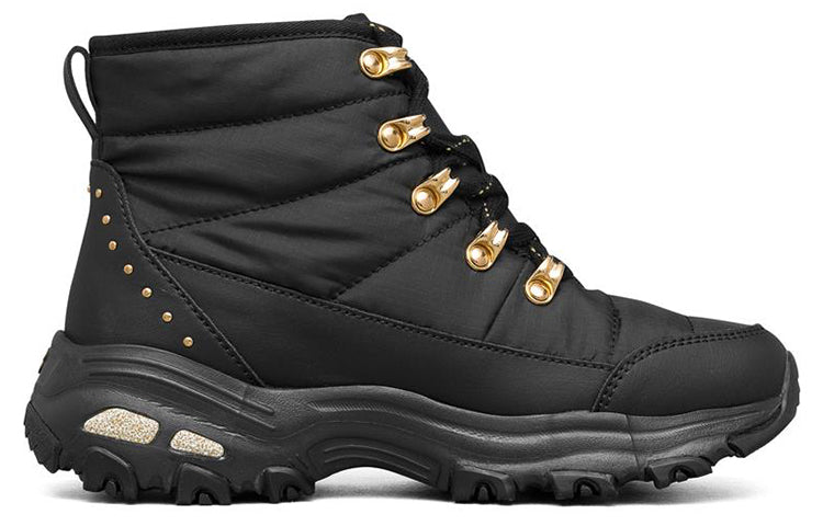 (WMNS) Skechers Dlites Weekender Puffer 'Black Gold' 167088-BKGD