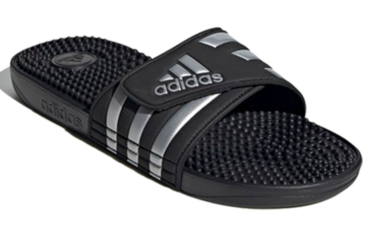 adidas Adissage Black Silver Slippers 'Black Silver' F35577