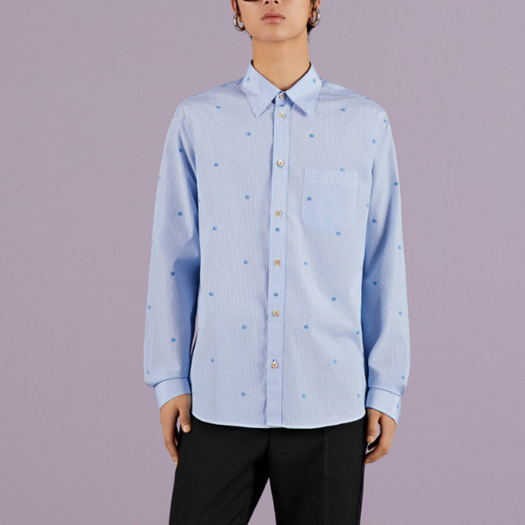 Gucci Striped Cotton Poplin Shirt 'Light Blue White' 703396-ZAHJ0-4514