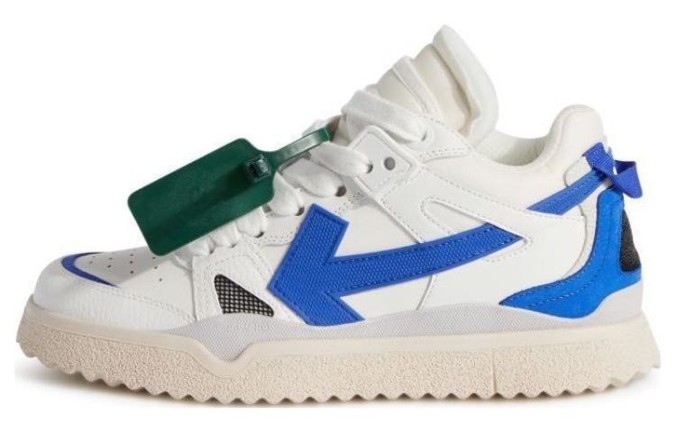 (WMNS) Off-White Sponge Mid-Top Sneakers 'White Blue' OWIA271F23LEA0010169