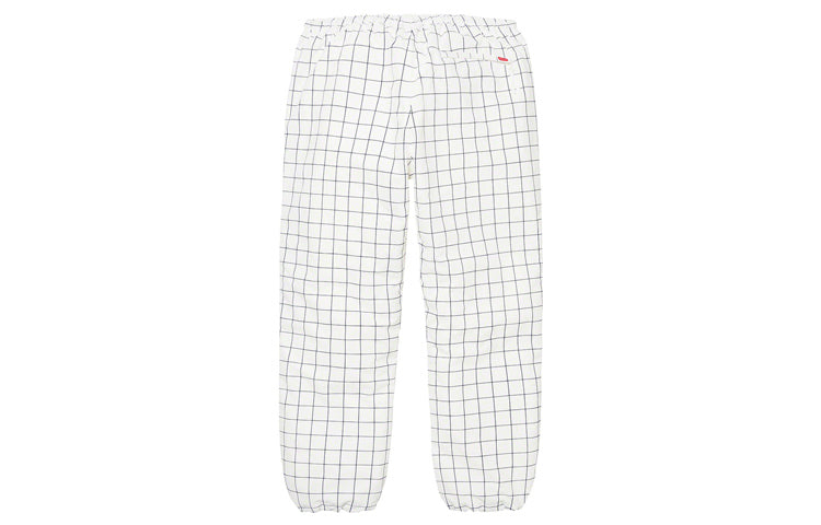 Supreme FW19 Week 2 Heavy Nylon Pant Plaid Casual Pants Unisex White SUP-FW19-282