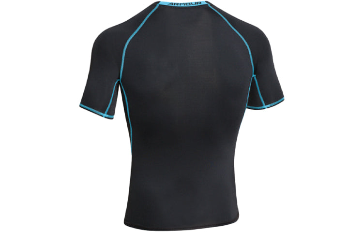Men's Under Armour HeatGear Armour Short Sleeve Sports Tops Black 1257468-002