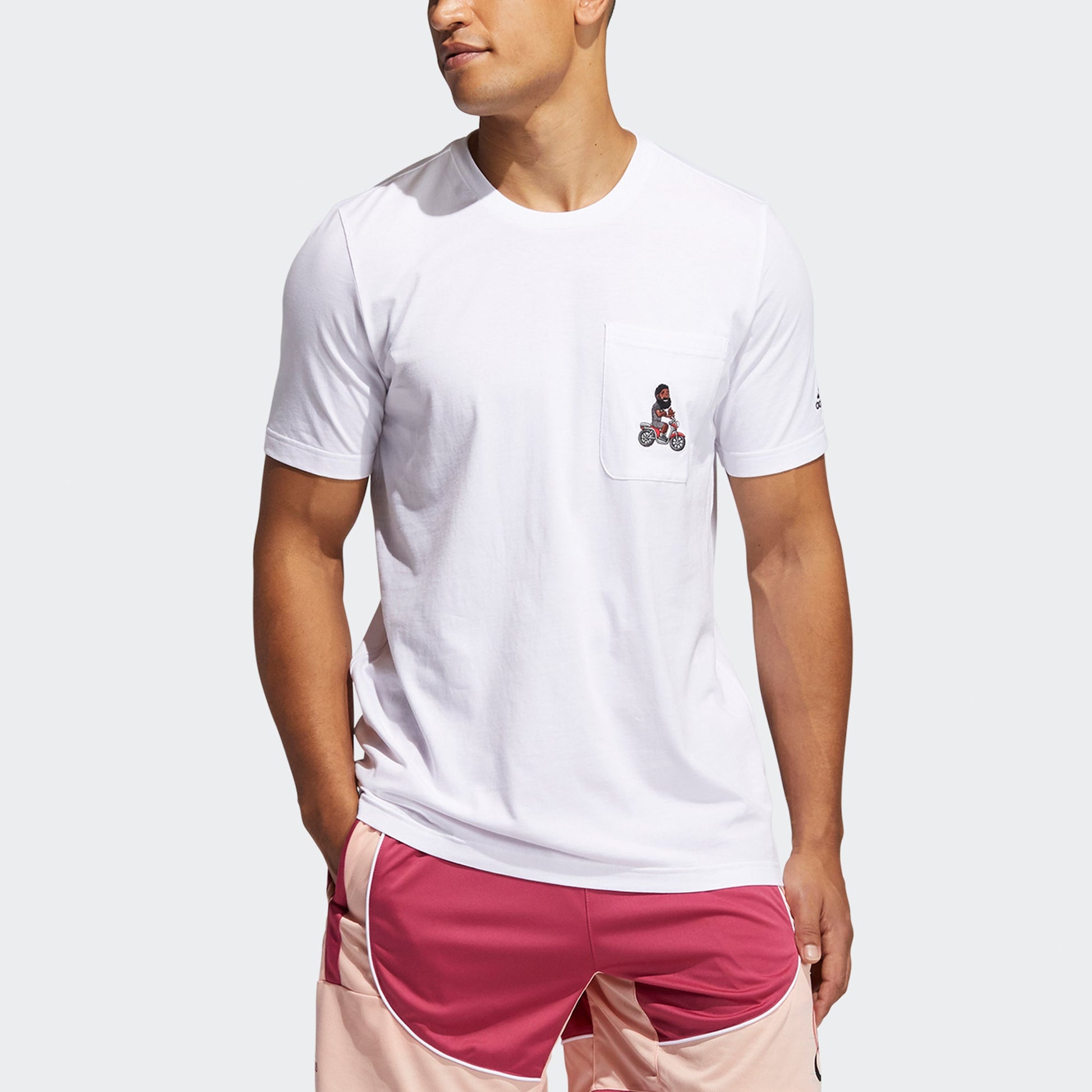 adidas Casual Sports Basketball Round Neck Short Sleeve White GP3427