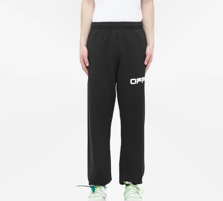 Off-White SS20 Airport Tape Print Slim Track Pants OMCH020S20E300031088