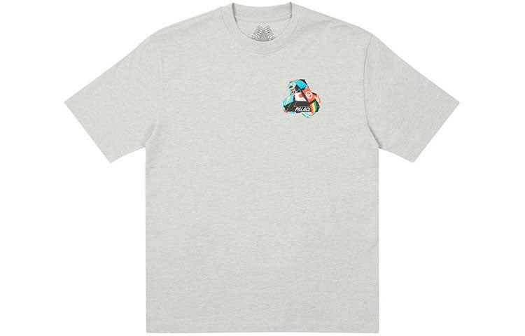 PALACE National Flag Triangle Print Short Sleeve Pattern Printing Gray T-Shirt P20TS091