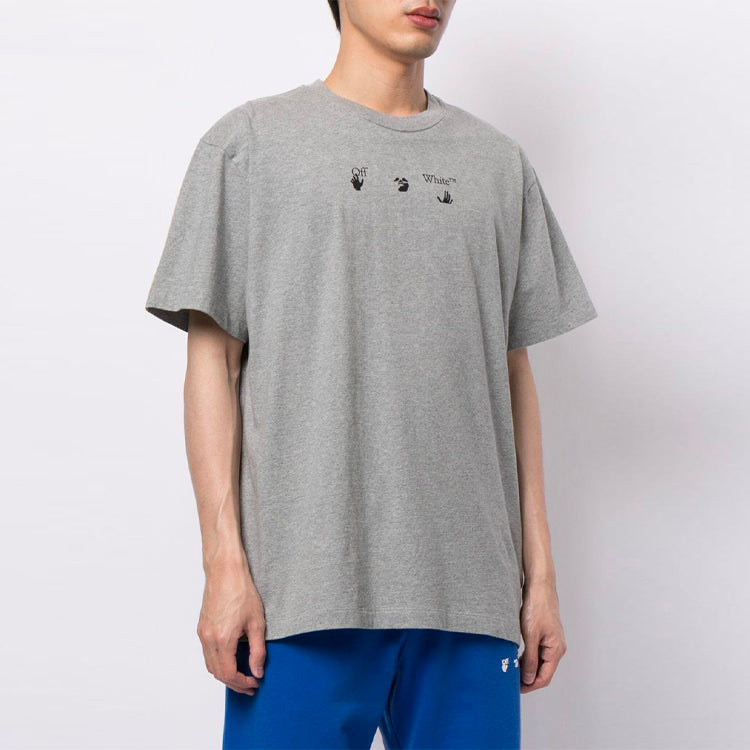 Off-White SS21 Logo Printing Round Neck Short Sleeve Loose Fit Gray OMAA038S21JER0040810